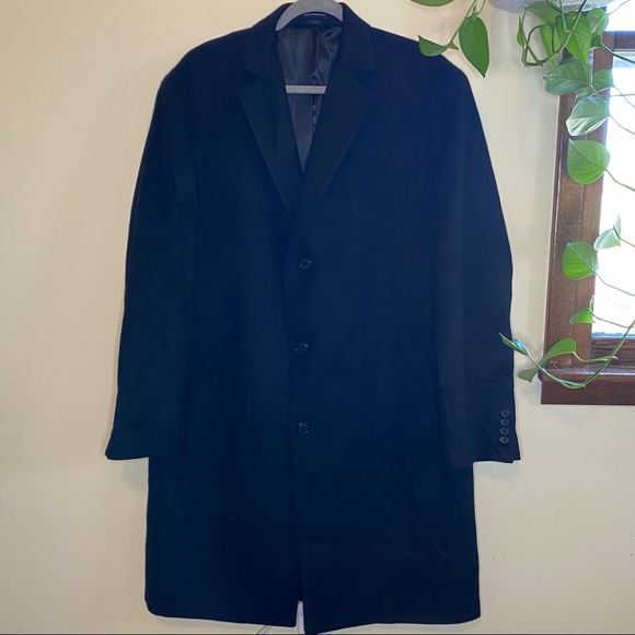 STAFFORD Essentials Wool Blend Single Breast Winter Dress Over Coat 44R - Picture 2 of 13